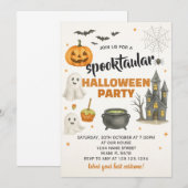 Bewerkbare Halloween Block Party Uitnodigen Kaart (Voorkant / Achterkant)