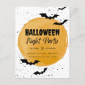 Bewerkbare Halloween-feest uitnodiging Zwarte vlee (Voorkant)