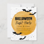 Bewerkbare Halloween-feestuitnodiging Zwarte Vleer Feestdagenkaart (Voorkant)