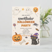 Bewerkbare Halloween Gemaskerde Bal Uitnodigen Kaart (Staand voorkant)