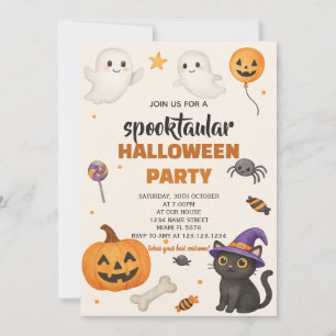 Bewerkbare Halloween Gemaskerde Bal Uitnodigen Kaart