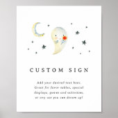 Bewerkbare Halloween Ghost Baby shower Sign Sjablo Poster (Voorkant)