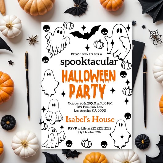 Bewerkbare Halloween Ghost Spooktacular Birthday Kaart