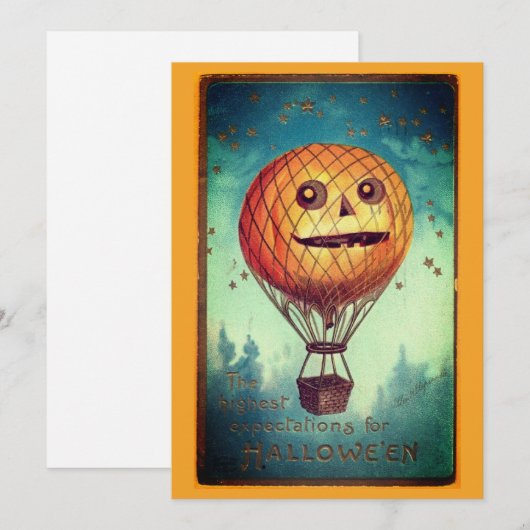 Bewerkbare Halloween Grappige illustratie Feestdagenkaart (Voorkant / Achterkant)