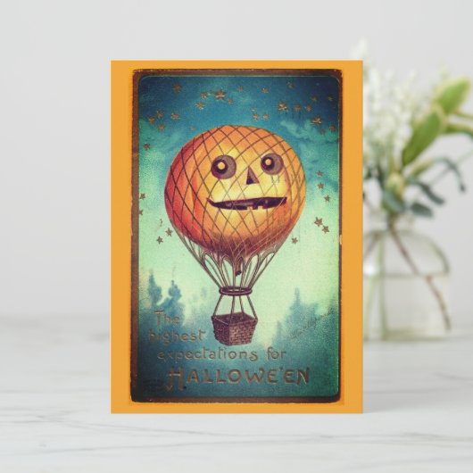 Bewerkbare  Halloween Grappige illustratie Feestdagenkaart (Staand voorkant)