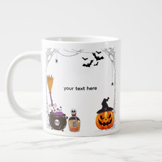 bewerkbare halloween grote koffiekop (Links)