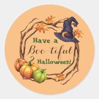 Bewerkbare Halloween Herfst Party Treat Favor Stic Ronde Sticker