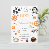 Bewerkbare Halloween Invitation Kaart (Staand voorkant)