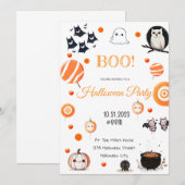 Bewerkbare Halloween Invitation Kaart (Voorkant / Achterkant)
