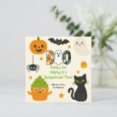 Bewerkbare Halloween - Little Monster Bash - Bedankkaart (Staand voorkant)