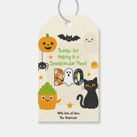 Bewerkbare Halloween - Little Monster Bash - Cadeaulabel (Voorkant)
