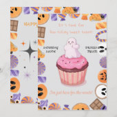 Bewerkbare Halloween Party Invitation - Schattige Kaart (Voorkant / Achterkant)