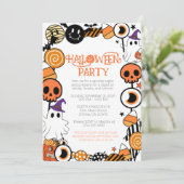 Bewerkbare Halloween Party Invitation Sjabloon Kaart (Staand voorkant)
