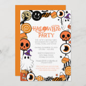 Bewerkbare Halloween Party Invitation Sjabloon Kaart (Voorkant / Achterkant)