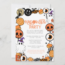 Bewerkbare Halloween Party Invitation Sjabloon