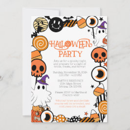 Bewerkbare Halloween Party Invitation Sjabloon Kaart