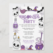 Bewerkbare Halloween Party Invitation Sjabloon Kaart (Voorkant)