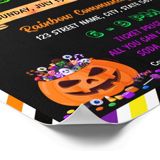Bewerkbare Halloween Snoep Drive Flyer Poster (Hoek)