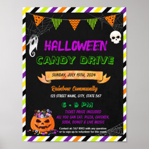 Bewerkbare Halloween Snoep Drive Flyer Poster