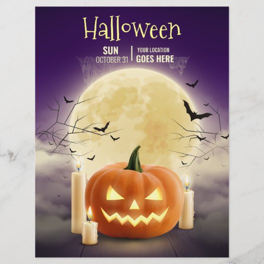 Bewerkbare Halloween Spoken House Feest, Halloween Flyer (Voorkant)