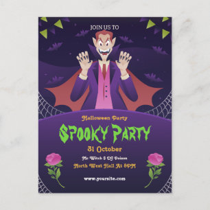 Bewerkbare Halloween-uitnodiging, Halloween-feest  Briefkaart