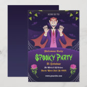 Bewerkbare Halloween-uitnodiging, Halloween-feest Kaart (Voorkant / Achterkant)