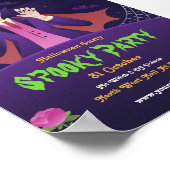 Bewerkbare Halloween uitnodiging, Halloween-feest Poster (Hoek)
