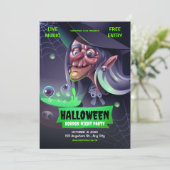 Bewerkbare Halloween Uitnodiging, Halloween Horror Kaart (Staand voorkant)
