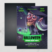 Bewerkbare Halloween Uitnodiging, Halloween Horror Kaart (Voorkant / Achterkant)