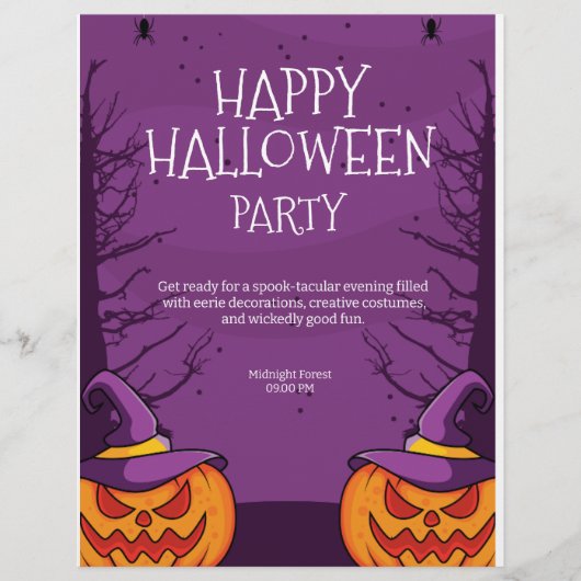 Bewerkbare Halloween uitnodiging, Halloween Party Flyer (Voorkant)