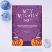 Bewerkbare Halloween uitnodiging, Halloween Party Flyer (Enkel)
