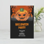Bewerkbare Halloween uitnodiging, Halloween Party Kaart (Staand voorkant)