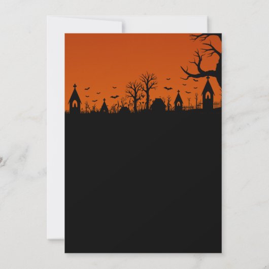 Bewerkbare Halloween uitnodiging, Halloween Party Kaart (Achterkant)
