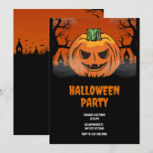 Bewerkbare Halloween uitnodiging, Halloween Party Kaart (Voorkant / Achterkant)