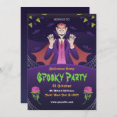 Bewerkbare Halloween uitnodiging, Halloween Party Kaart (Voorkant / Achterkant)