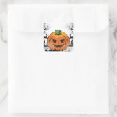 Bewerkbare Halloween uitnodiging, Halloween Party Vierkante Sticker (Tas)