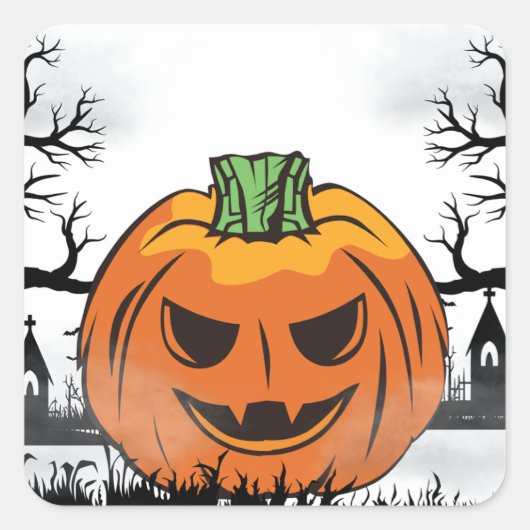 Bewerkbare Halloween uitnodiging, Halloween Party Vierkante Sticker (Voorkant)