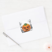 Bewerkbare Halloween uitnodiging, Halloween Party Vierkante Sticker (Envelop)