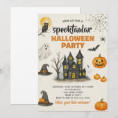 Bewerkbare Halloween-uitnodiging in de herfst Kaart (Voorkant / Achterkant)