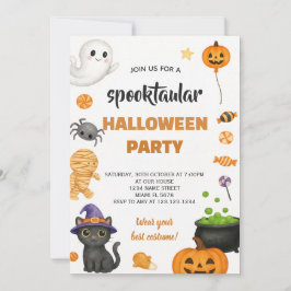 Bewerkbare Halloween-uitnodiging in oude stijl Kaart
