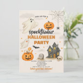 Bewerkbare Halloween-uitnodiging | Magische Spooky Kaart (Staand voorkant)