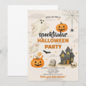 Bewerkbare Halloween-uitnodiging | Magische Spooky Kaart (Voorkant / Achterkant)