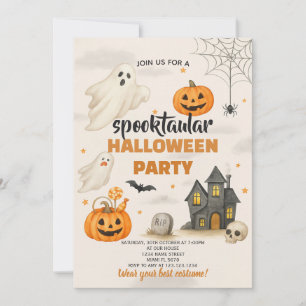 Bewerkbare Halloween-uitnodiging   Magische Spooky Kaart