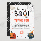 Bewerkbare Halloween Verjaardag Jongen Feest Bedan Bedankkaart (Voorkant / Achterkant)