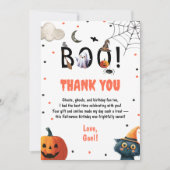 Bewerkbare Halloween Verjaardag Jongensfeest Dank Bedankkaart (Voorkant)