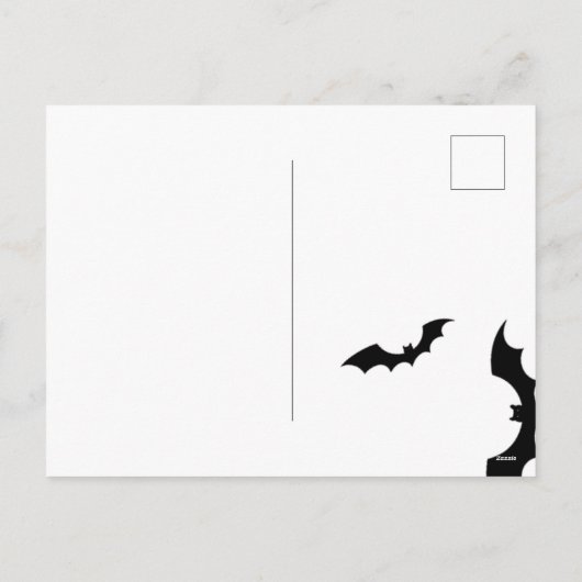 Bewerkbare Halloweenfeest uitnodiging Zwarte Vleer (Achterkant)