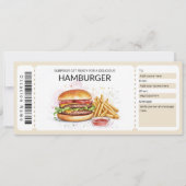 Bewerkbare Hamburger Gift Voucher Sjabloon Kaart (Voorkant)
