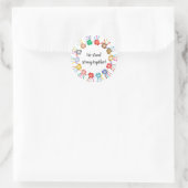 Bewerkbare handcirkel We staan samen sterk Ronde Sticker (Tas)