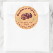 Bewerkbare Handgemaakte Met Liefde Bakery Sticker (Tas)