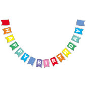 Bewerkbare Happy Birthday Rainbow Banner (Alle)